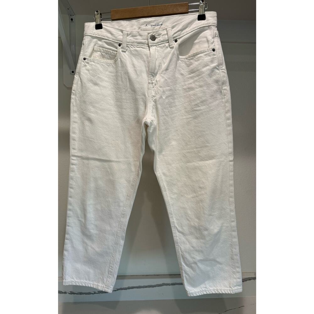 Old Navy High‎ Rise Slouchy Straight Jeans White Size 6 Petite